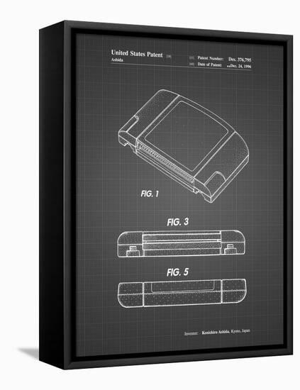 PP451-Black Grid Nintendo 64 Game Cartridge Patent Poster-Cole Borders-Framed Premier Image Canvas