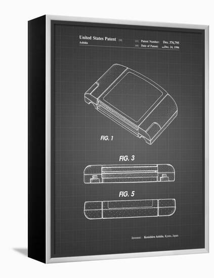 PP451-Black Grid Nintendo 64 Game Cartridge Patent Poster-Cole Borders-Framed Premier Image Canvas