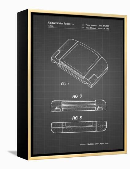 PP451-Black Grid Nintendo 64 Game Cartridge Patent Poster-Cole Borders-Framed Premier Image Canvas