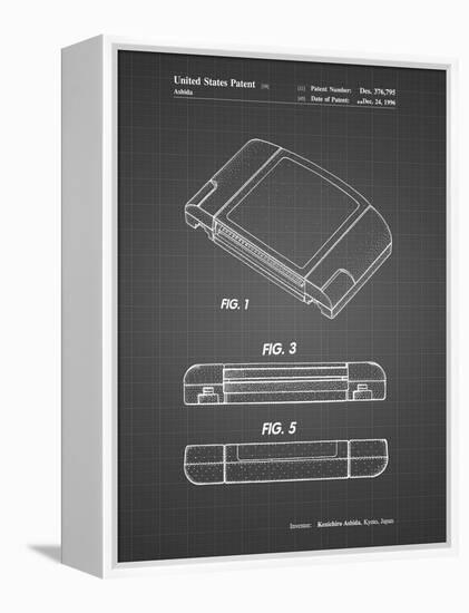 PP451-Black Grid Nintendo 64 Game Cartridge Patent Poster-Cole Borders-Framed Premier Image Canvas