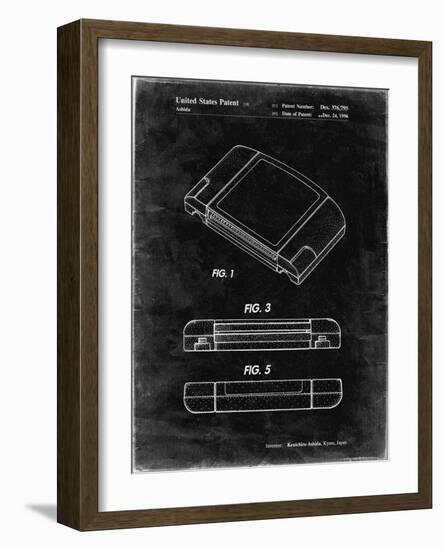 PP451-Black Grunge Nintendo 64 Game Cartridge Patent Poster-Cole Borders-Framed Giclee Print