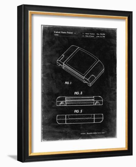 PP451-Black Grunge Nintendo 64 Game Cartridge Patent Poster-Cole Borders-Framed Giclee Print