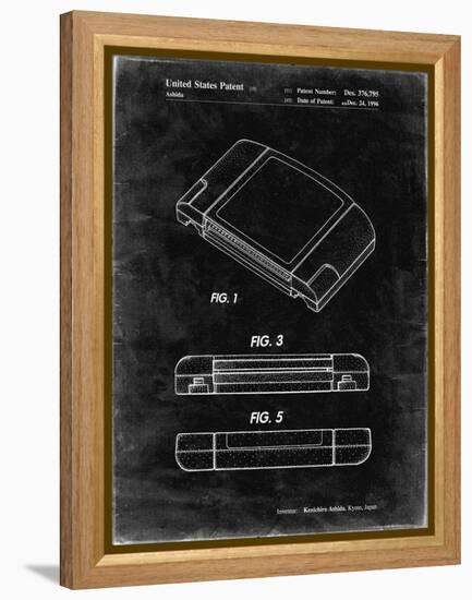 PP451-Black Grunge Nintendo 64 Game Cartridge Patent Poster-Cole Borders-Framed Premier Image Canvas