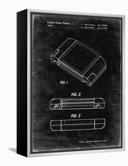 PP451-Black Grunge Nintendo 64 Game Cartridge Patent Poster-Cole Borders-Framed Premier Image Canvas