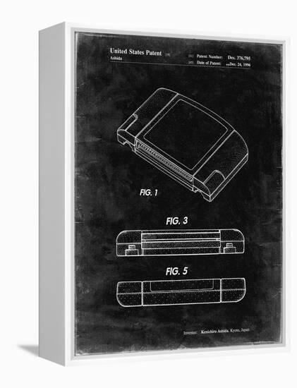 PP451-Black Grunge Nintendo 64 Game Cartridge Patent Poster-Cole Borders-Framed Premier Image Canvas