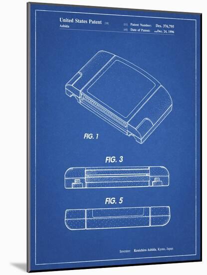 PP451-Blueprint Nintendo 64 Game Cartridge Patent Poster-Cole Borders-Mounted Giclee Print