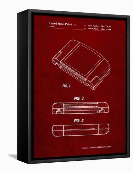 PP451-Burgundy Nintendo 64 Game Cartridge Patent Poster-Cole Borders-Framed Premier Image Canvas