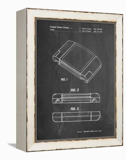 PP451-Chalkboard Nintendo 64 Game Cartridge Patent Poster-Cole Borders-Framed Premier Image Canvas