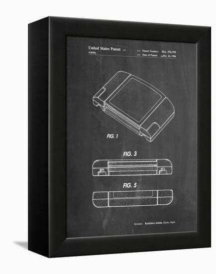 PP451-Chalkboard Nintendo 64 Game Cartridge Patent Poster-Cole Borders-Framed Premier Image Canvas