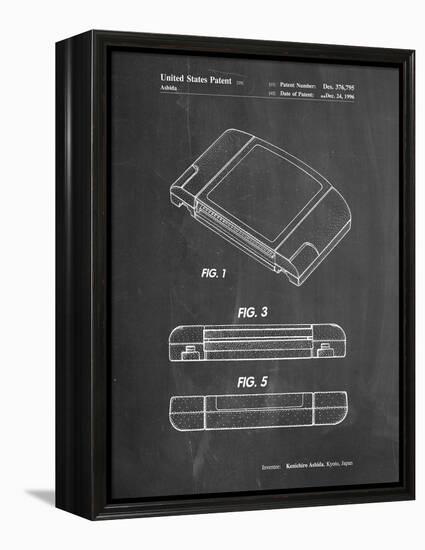 PP451-Chalkboard Nintendo 64 Game Cartridge Patent Poster-Cole Borders-Framed Premier Image Canvas