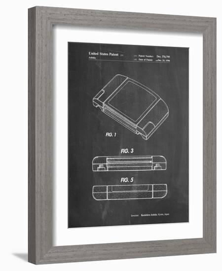 PP451-Chalkboard Nintendo 64 Game Cartridge Patent Poster-Cole Borders-Framed Giclee Print