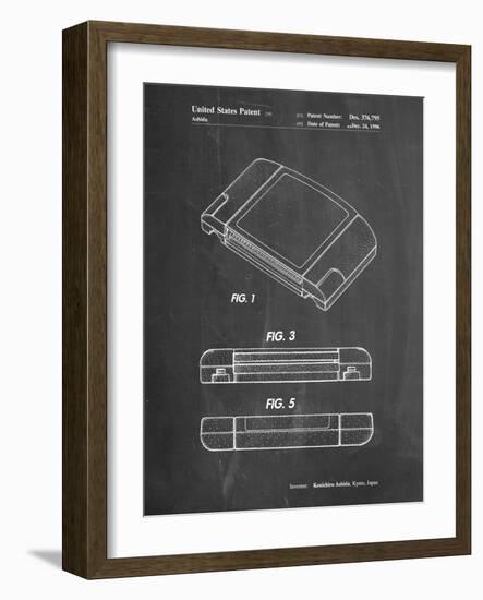 PP451-Chalkboard Nintendo 64 Game Cartridge Patent Poster-Cole Borders-Framed Giclee Print