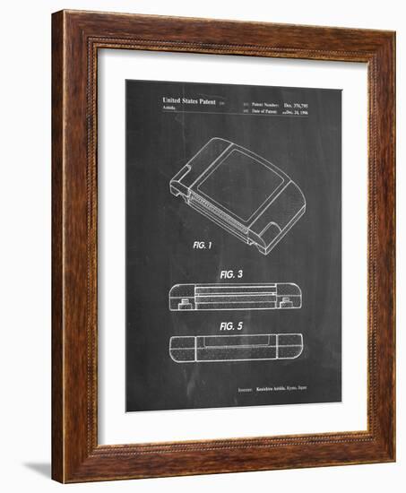 PP451-Chalkboard Nintendo 64 Game Cartridge Patent Poster-Cole Borders-Framed Giclee Print