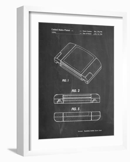 PP451-Chalkboard Nintendo 64 Game Cartridge Patent Poster-Cole Borders-Framed Giclee Print