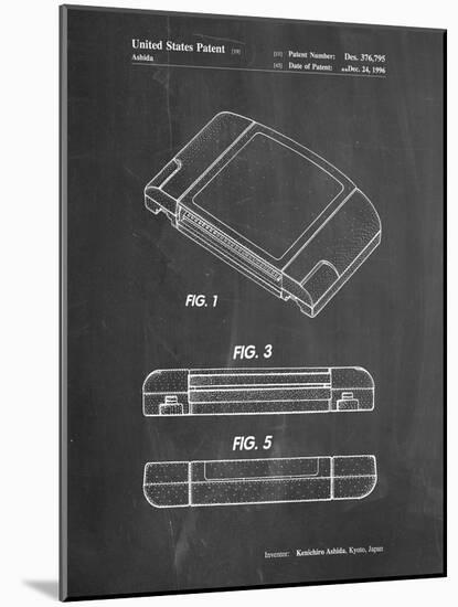 PP451-Chalkboard Nintendo 64 Game Cartridge Patent Poster-Cole Borders-Mounted Giclee Print