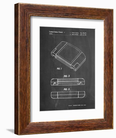 PP451-Chalkboard Nintendo 64 Game Cartridge Patent Poster-Cole Borders-Framed Premium Giclee Print