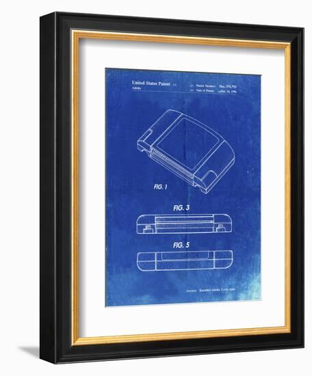 PP451-Faded Blueprint Nintendo 64 Game Cartridge Patent Poster-Cole Borders-Framed Giclee Print