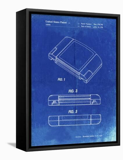 PP451-Faded Blueprint Nintendo 64 Game Cartridge Patent Poster-Cole Borders-Framed Premier Image Canvas