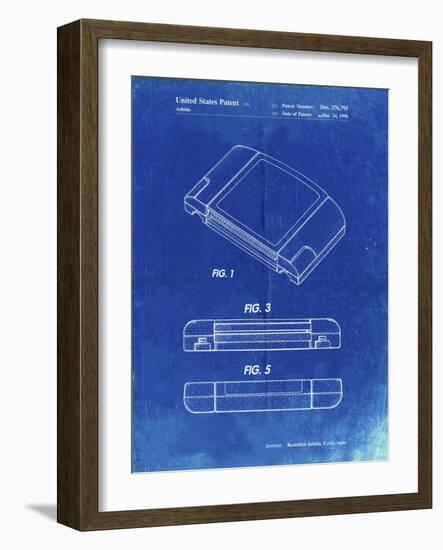 PP451-Faded Blueprint Nintendo 64 Game Cartridge Patent Poster-Cole Borders-Framed Giclee Print