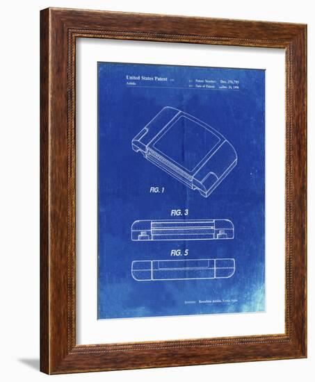 PP451-Faded Blueprint Nintendo 64 Game Cartridge Patent Poster-Cole Borders-Framed Giclee Print