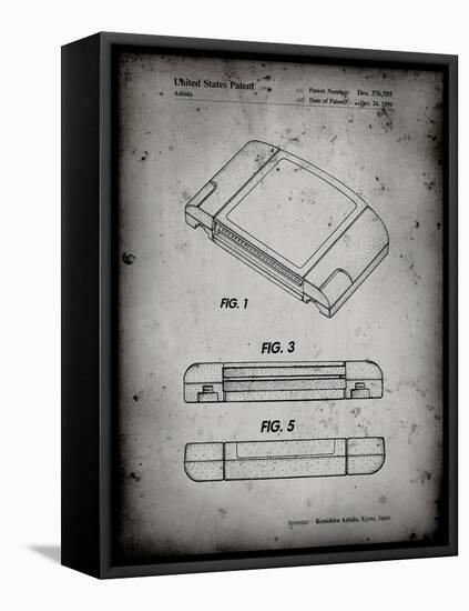 PP451-Faded Grey Nintendo 64 Game Cartridge Patent Poster-Cole Borders-Framed Premier Image Canvas