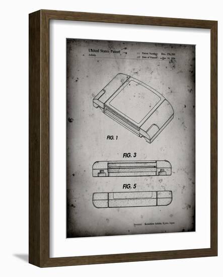 PP451-Faded Grey Nintendo 64 Game Cartridge Patent Poster-Cole Borders-Framed Giclee Print