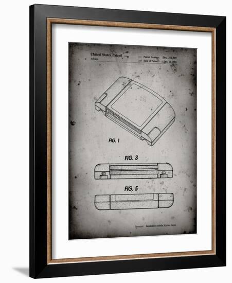 PP451-Faded Grey Nintendo 64 Game Cartridge Patent Poster-Cole Borders-Framed Giclee Print