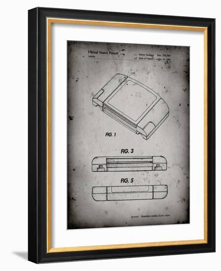 PP451-Faded Grey Nintendo 64 Game Cartridge Patent Poster-Cole Borders-Framed Giclee Print