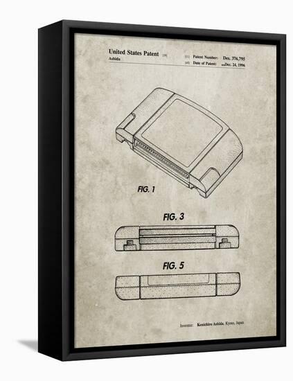 PP451-Sandstone Nintendo 64 Game Cartridge Patent Poster-Cole Borders-Framed Premier Image Canvas