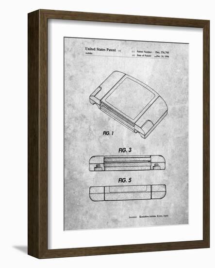 PP451-Slate Nintendo 64 Game Cartridge Patent Poster-Cole Borders-Framed Giclee Print