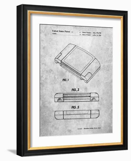 PP451-Slate Nintendo 64 Game Cartridge Patent Poster-Cole Borders-Framed Giclee Print