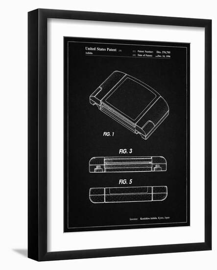 PP451-Vintage Black Nintendo 64 Game Cartridge Patent Poster-Cole Borders-Framed Giclee Print