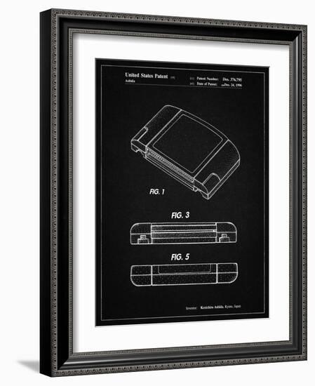 PP451-Vintage Black Nintendo 64 Game Cartridge Patent Poster-Cole Borders-Framed Giclee Print