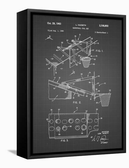 PP454-Black Grid Basketball Adjustable Goal 1962 Patent Poster-Cole Borders-Framed Premier Image Canvas