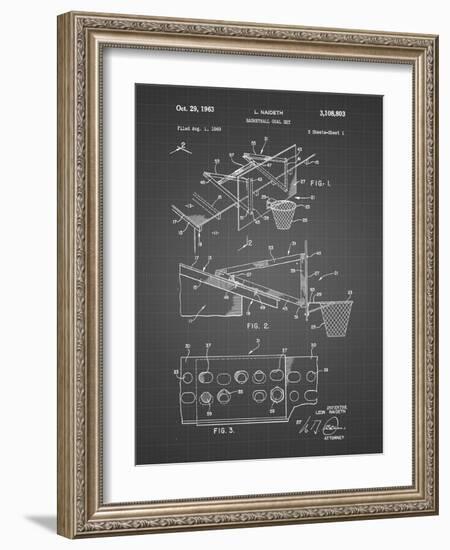 PP454-Black Grid Basketball Adjustable Goal 1962 Patent Poster-Cole Borders-Framed Giclee Print