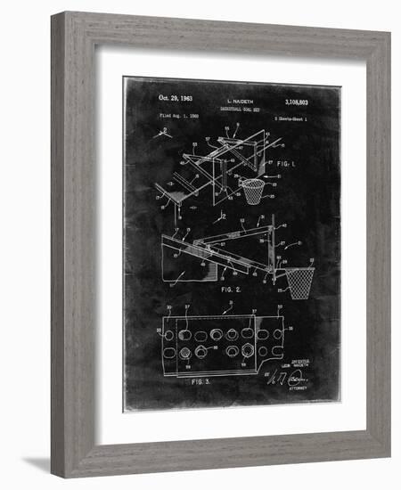 PP454-Black Grunge Basketball Adjustable Goal 1962 Patent Poster-Cole Borders-Framed Giclee Print