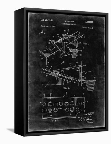 PP454-Black Grunge Basketball Adjustable Goal 1962 Patent Poster-Cole Borders-Framed Premier Image Canvas