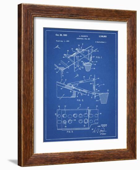 PP454-Blueprint Basketball Adjustable Goal 1962 Patent Poster-Cole Borders-Framed Giclee Print