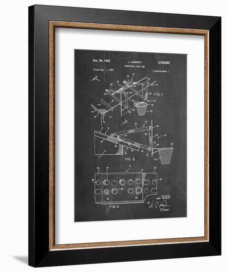 PP454-Chalkboard Basketball Adjustable Goal 1962 Patent Poster-Cole Borders-Framed Giclee Print