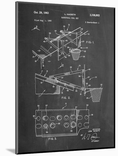 PP454-Chalkboard Basketball Adjustable Goal 1962 Patent Poster-Cole Borders-Mounted Giclee Print
