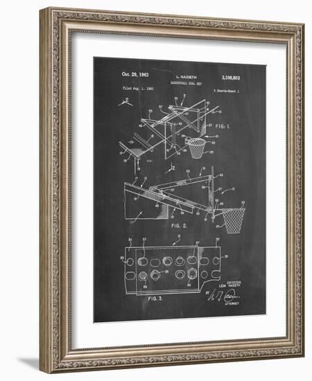 PP454-Chalkboard Basketball Adjustable Goal 1962 Patent Poster-Cole Borders-Framed Giclee Print