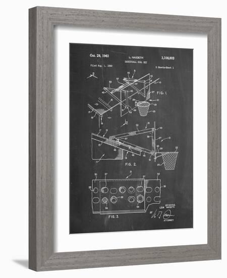 PP454-Chalkboard Basketball Adjustable Goal 1962 Patent Poster-Cole Borders-Framed Giclee Print