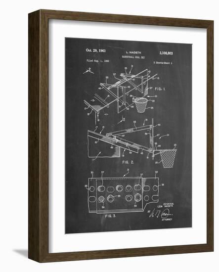 PP454-Chalkboard Basketball Adjustable Goal 1962 Patent Poster-Cole Borders-Framed Giclee Print