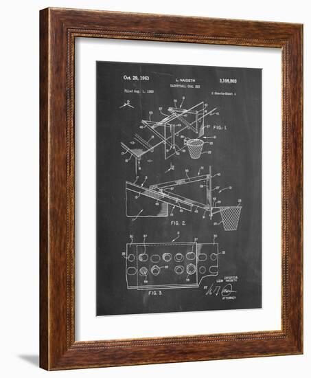 PP454-Chalkboard Basketball Adjustable Goal 1962 Patent Poster-Cole Borders-Framed Giclee Print