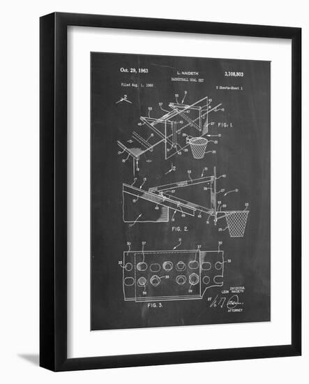 PP454-Chalkboard Basketball Adjustable Goal 1962 Patent Poster-Cole Borders-Framed Giclee Print