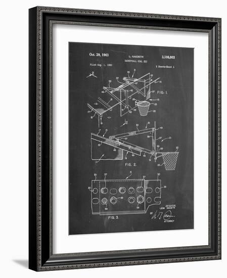 PP454-Chalkboard Basketball Adjustable Goal 1962 Patent Poster-Cole Borders-Framed Giclee Print