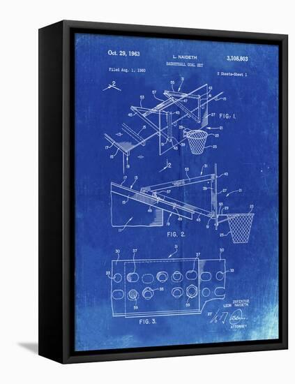 PP454-Faded Blueprint Basketball Adjustable Goal 1962 Patent Poster-Cole Borders-Framed Premier Image Canvas