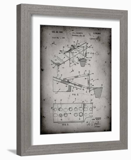 PP454-Faded Grey Basketball Adjustable Goal 1962 Patent Poster-Cole Borders-Framed Giclee Print