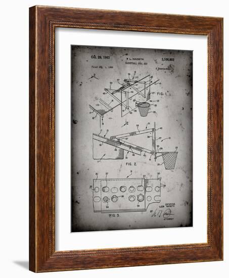 PP454-Faded Grey Basketball Adjustable Goal 1962 Patent Poster-Cole Borders-Framed Giclee Print