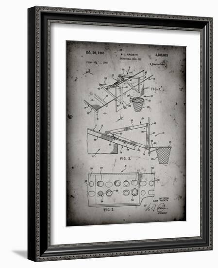 PP454-Faded Grey Basketball Adjustable Goal 1962 Patent Poster-Cole Borders-Framed Giclee Print